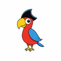 Bright and vibrant illustration of a colorful parrot with detailed plumage, perfect for creative projects and tropical-themed designs vector