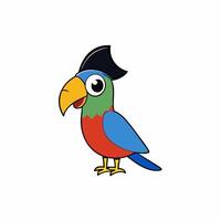 Bright and vibrant illustration of a colorful parrot with detailed plumage, perfect for creative projects and tropical-themed designs vector