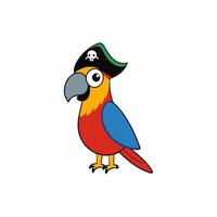 Bright and vibrant illustration of a colorful parrot with detailed plumage, perfect for creative projects and tropical-themed designs vector