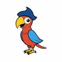 Bright and vibrant illustration of a colorful parrot with detailed plumage, perfect for creative projects and tropical-themed designs vector