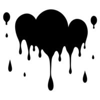 Elegant black drooping ink silhouette illustration, perfect for adding a touch of artistic flair to your designs. Ideal for projects needing a unique and striking black ink effect vector