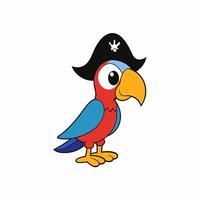 Bright and vibrant illustration of a colorful parrot with detailed plumage, perfect for creative projects and tropical-themed designs vector