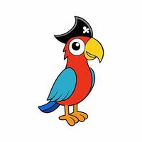 Bright and vibrant illustration of a colorful parrot with detailed plumage, perfect for creative projects and tropical-themed designs vector