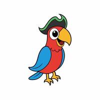 Bright and vibrant illustration of a colorful parrot with detailed plumage, perfect for creative projects and tropical-themed designs vector