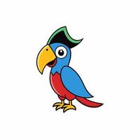 Bright and vibrant illustration of a colorful parrot with detailed plumage, perfect for creative projects and tropical-themed designs vector
