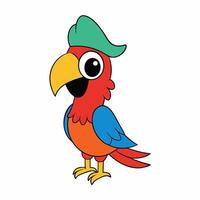 Bright and vibrant illustration of a colorful parrot with detailed plumage, perfect for creative projects and tropical-themed designs vector