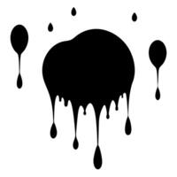 Elegant black drooping ink silhouette illustration, perfect for adding a touch of artistic flair to your designs. Ideal for projects needing a unique and striking black ink effect vector