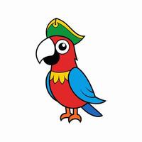 Bright and vibrant illustration of a colorful parrot with detailed plumage, perfect for creative projects and tropical-themed designs vector