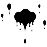 Elegant black drooping ink silhouette illustration, perfect for adding a touch of artistic flair to your designs. Ideal for projects needing a unique and striking black ink effect vector