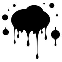 Elegant black drooping ink silhouette illustration, perfect for adding a touch of artistic flair to your designs. Ideal for projects needing a unique and striking black ink effect vector