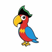 Bright and vibrant illustration of a colorful parrot with detailed plumage, perfect for creative projects and tropical-themed designs vector