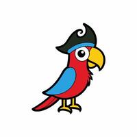 Bright and vibrant illustration of a colorful parrot with detailed plumage, perfect for creative projects and tropical-themed designs vector