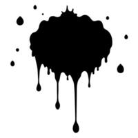 Elegant black drooping ink silhouette illustration, perfect for adding a touch of artistic flair to your designs. Ideal for projects needing a unique and striking black ink effect vector