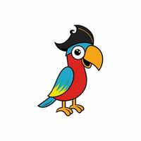 Bright and vibrant illustration of a colorful parrot with detailed plumage, perfect for creative projects and tropical-themed designs vector