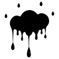 Elegant black drooping ink silhouette illustration, perfect for adding a touch of artistic flair to your designs. Ideal for projects needing a unique and striking black ink effect vector
