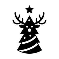 Add a festive touch to your designs with this Christmas icon. Featuring a black silhouette, it's perfect for creating stylish holiday illustrations and decorations vector