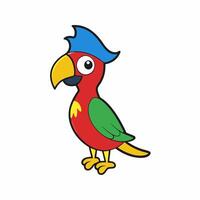 Bright and vibrant illustration of a colorful parrot with detailed plumage, perfect for creative projects and tropical-themed designs vector