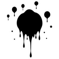 Elegant black drooping ink silhouette illustration, perfect for adding a touch of artistic flair to your designs. Ideal for projects needing a unique and striking black ink effect vector