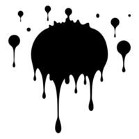 Elegant black drooping ink silhouette illustration, perfect for adding a touch of artistic flair to your designs. Ideal for projects needing a unique and striking black ink effect vector