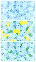 Ice cubes background. Mint ice with lemon, arctic fresh cold and clear iced cube illustration set vector