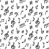 Music notes pattern. Seamless song notation sheet symbols, abstract musically note illustration vector