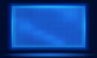Led screen. display, lcd dot pixels wall and diodes glow light grid background vector