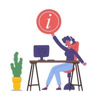 Online customer technical support personal assistant service. Hotline operator providing information vector