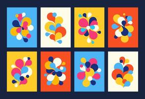 Abstract geometric speech bubble forms. Liquid shapes composition, colorful chat poster and splash flow set vector