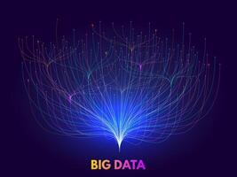 Big data collection. Virtual flow of database connections tree structure, digital network visualization and abstract science chart concept illustration vector