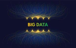 Big data streams. Digital technology visualization, network flow order and abstract database nodes connections concept illustration vector