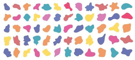 Color blob shapes. Abstract amorphous liquid forms, random organic masks and versatile background elements set vector