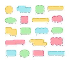Line speech bubble frames. Smart callout box, simple chat frame and with editable stroke paths set vector