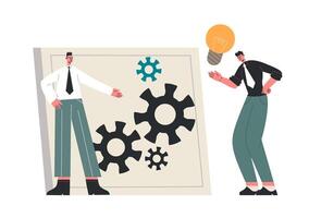 Creative business idea and finding solution process vector