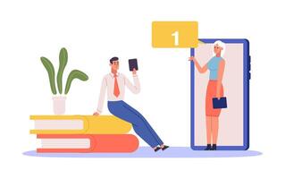 E-learning, online study, webinar, e-library and mobile courses vector