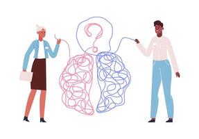 Emotional, mental health, brain healthcare, cognitive problem concept vector