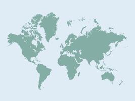 Stencil world map without borders. Minimal global atlas, geography of Earth land borders. Simple cartography illustration vector