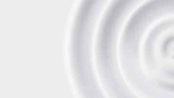 Milk ripple. Creamy white background with circles on water surface. Cream drop banner backdrop template vector