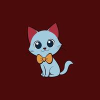Adorable small fluffy kitten with big eyes illustration. Perfect for pet-themed designs, cute digital art, and charming cat graphics. Ideal for adding a sweet touch to your projects vector