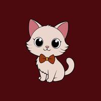 Adorable small fluffy kitten with big eyes illustration. Perfect for pet-themed designs, cute digital art, and charming cat graphics. Ideal for adding a sweet touch to your projects vector