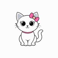 Adorable small fluffy kitten with big eyes illustration. Perfect for pet-themed designs, cute digital art, and charming cat graphics. Ideal for adding a sweet touch to your projects vector