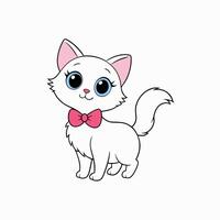 Adorable small fluffy kitten with big eyes illustration. Perfect for pet-themed designs, cute digital art, and charming cat graphics. Ideal for adding a sweet touch to your projects vector