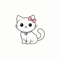 Adorable small fluffy kitten with big eyes illustration. Perfect for pet-themed designs, cute digital art, and charming cat graphics. Ideal for adding a sweet touch to your projects vector