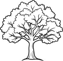 Silhouette of Oak Tree on white background eps 10 vector