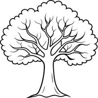 Silhouette of Oak Tree on white background eps 10 vector
