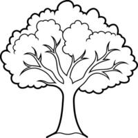 Silhouette of Oak Tree on white background eps 10 vector