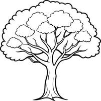 Silhouette of Oak Tree on white background eps 10 vector