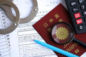 Concept of problems and troubles during tax reporting and taxpaying in Japan photo