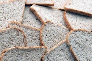 Fresh sliced bread in full frame macro photo