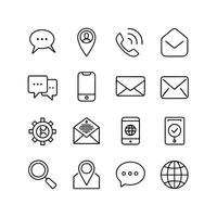 Contact Icon Set Collection Illustration vector