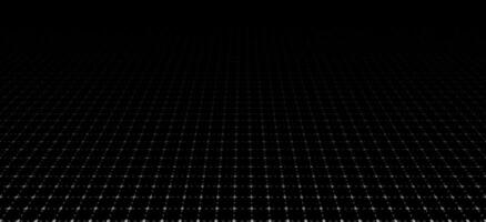 Elegant black background with perspective grid lines creating a square pattern vector